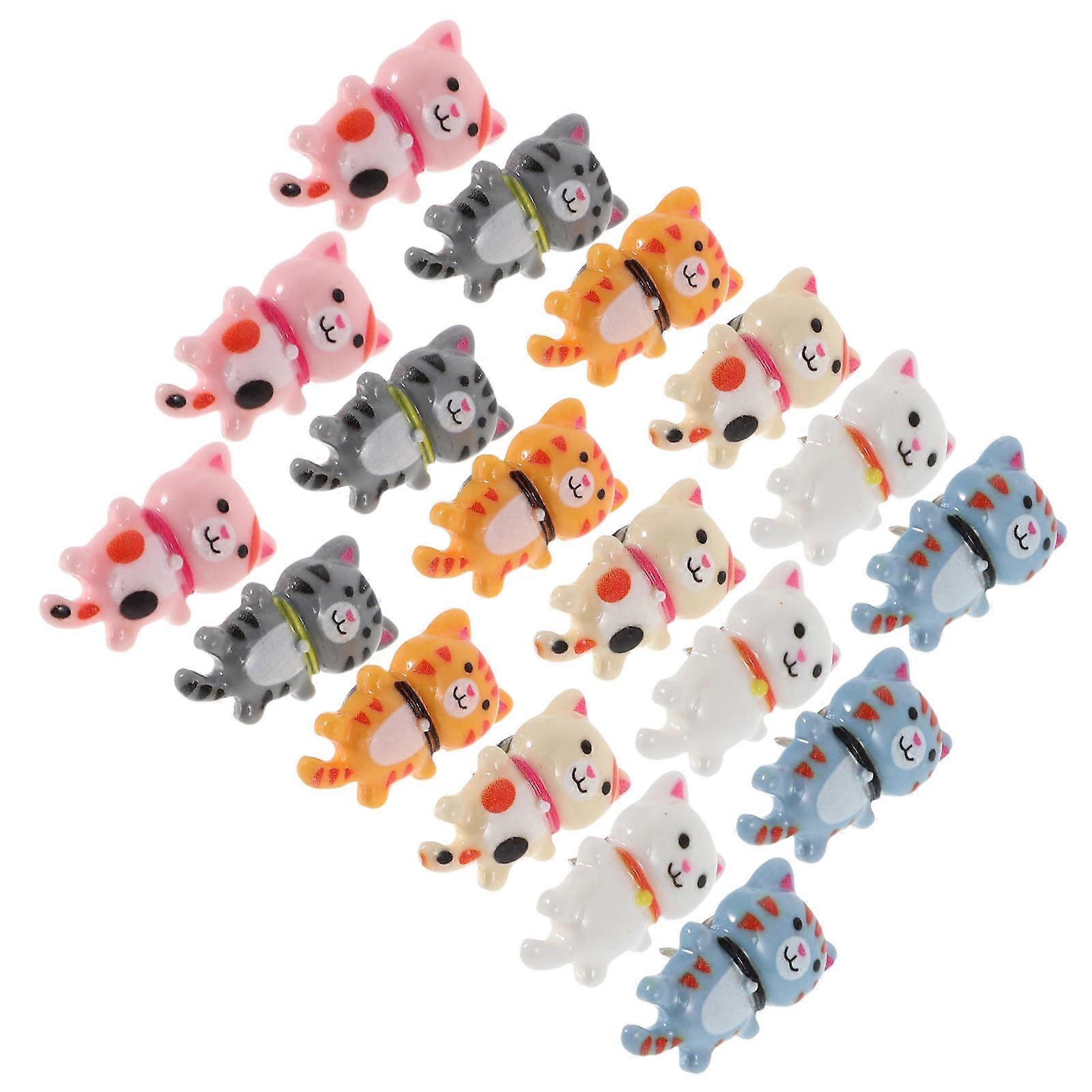 Tacks Pin Kitten Push Pins Bulletin Board Decorative Style Securing Notes For Children 30Pcs