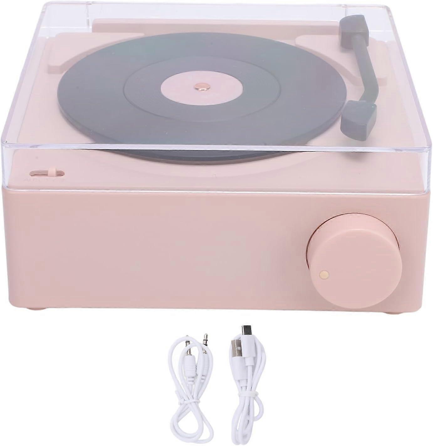 Turntable Bluetooth Speaker ABS Portable Wireless Record Player Alarm Clock Home Bedroom Decor