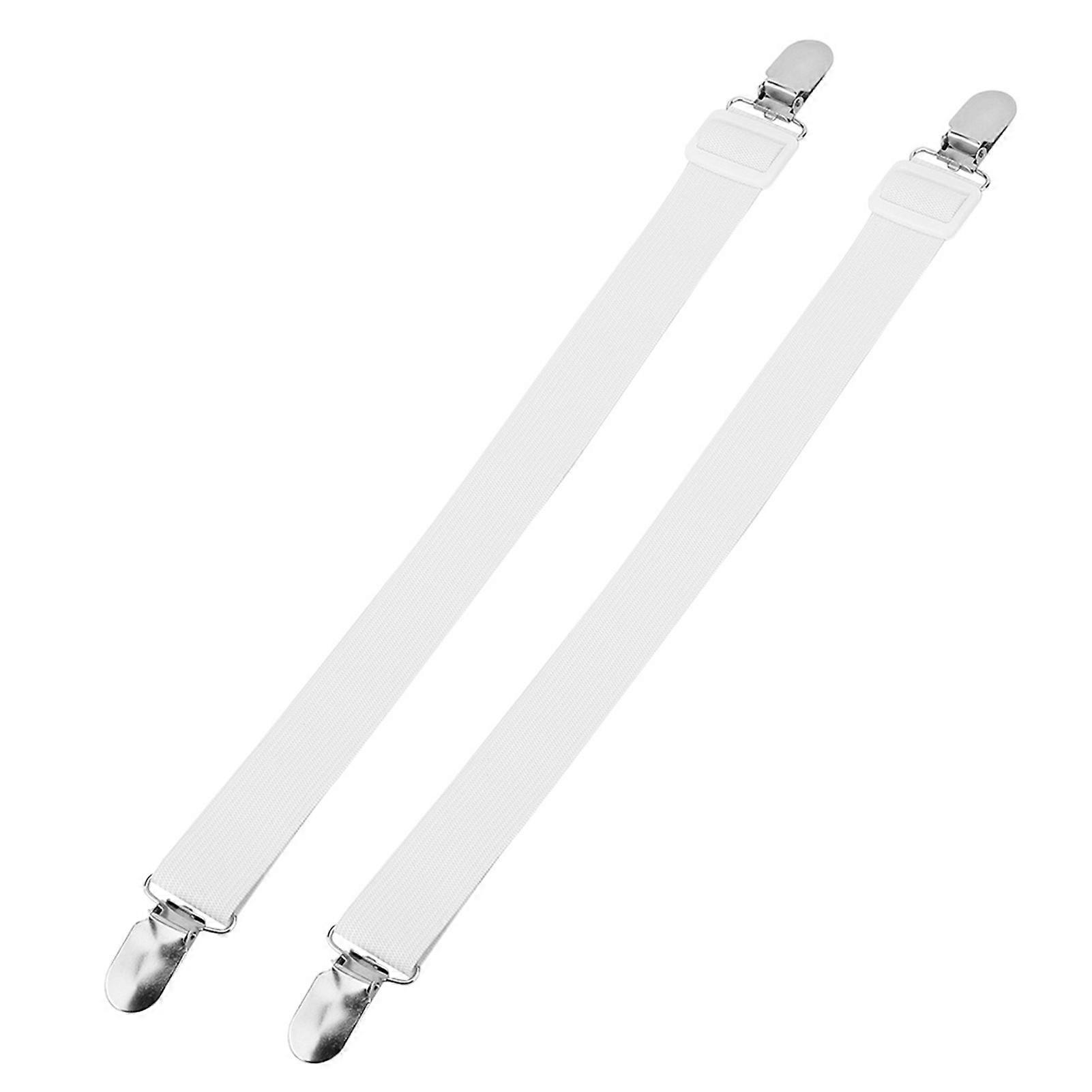 2 Pack Multi-Purpose Bed Sheet Clips, Non-Slip Fasteners, Mattress Holder (White)