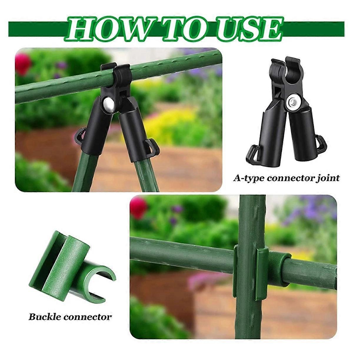 100 Pieces Adjustable Plant Trellis Connector Clip Garden Plastic Connector A-Type Connecting Joint