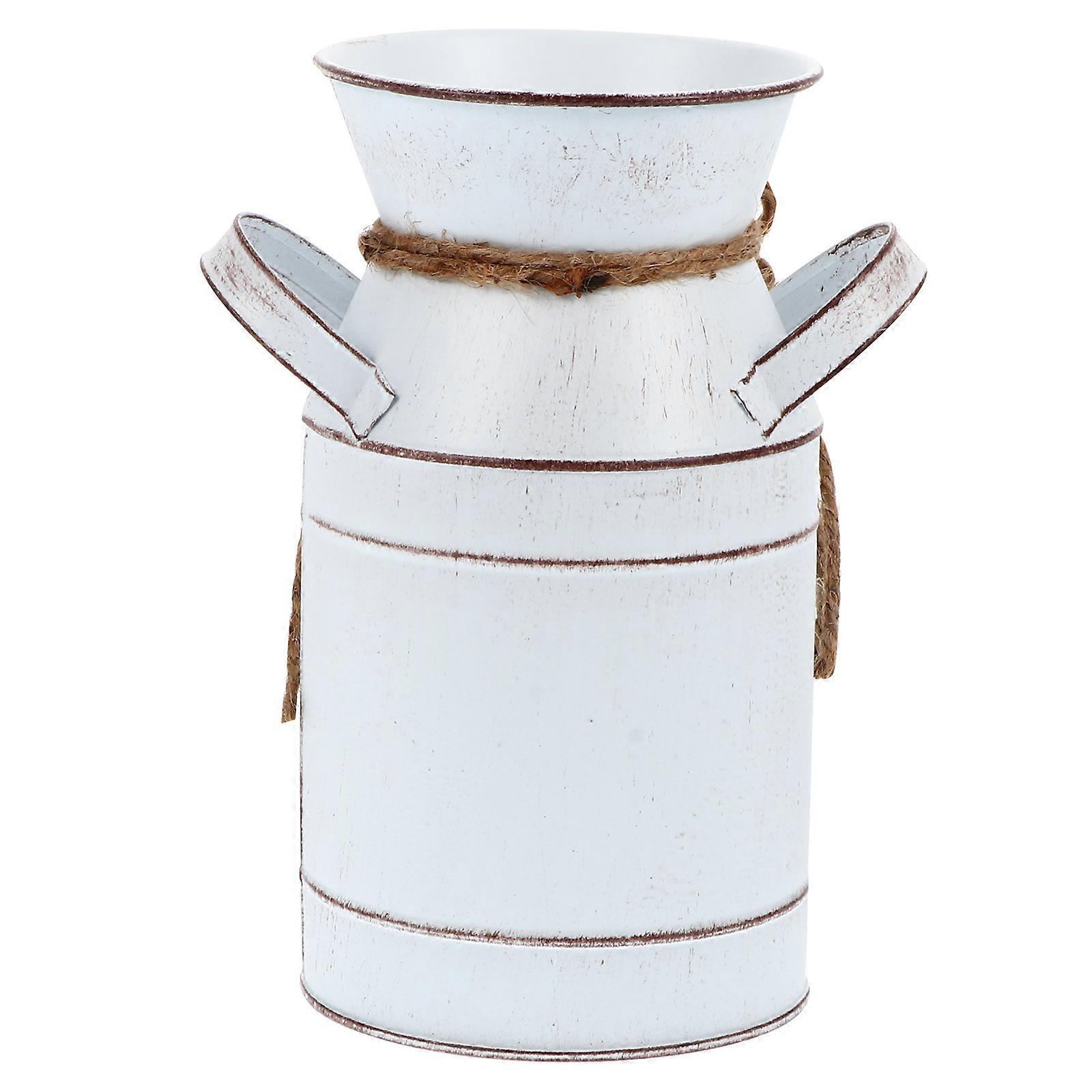 Rustic Tinplate Flower Bucket Vase – Creative & Delicate Design for Home, Office, Weddings, and Parties – Practical Bouquet and Stem Arrangement