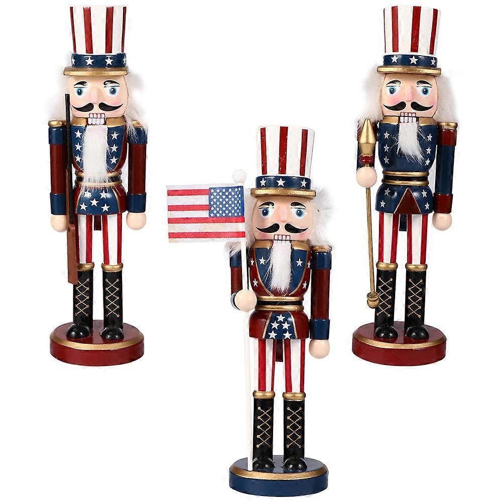 3pcs Nutcracker Soldiers Decoration Premium Craftsmanship Home Festive Independence Day