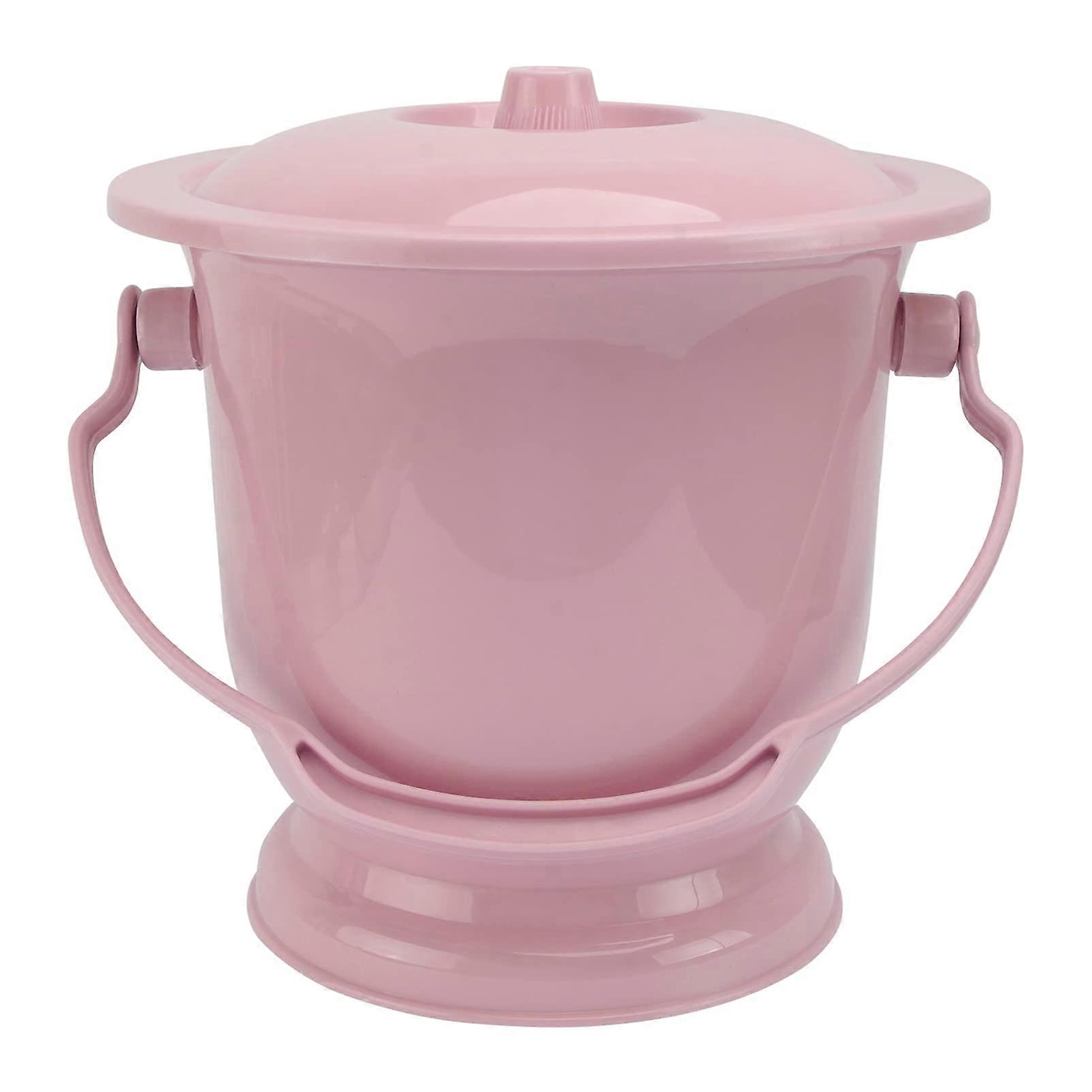 Portable Night Pot with Lid, Handheld Toilet for Kids and Adults, Urinal Bucket for Bedside Use, Pink Baby Potty