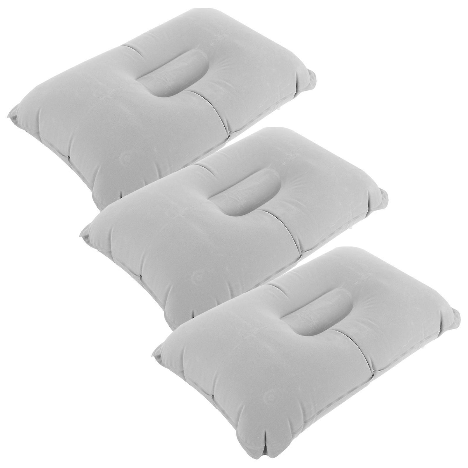 Pillow For Traveling Multi-Function Travel Pillow Outdoor Camping Pillow Inflatable Sleeping Pillow Grey 16.90X10.61X0.08in Fatigue Relief 3Pcs