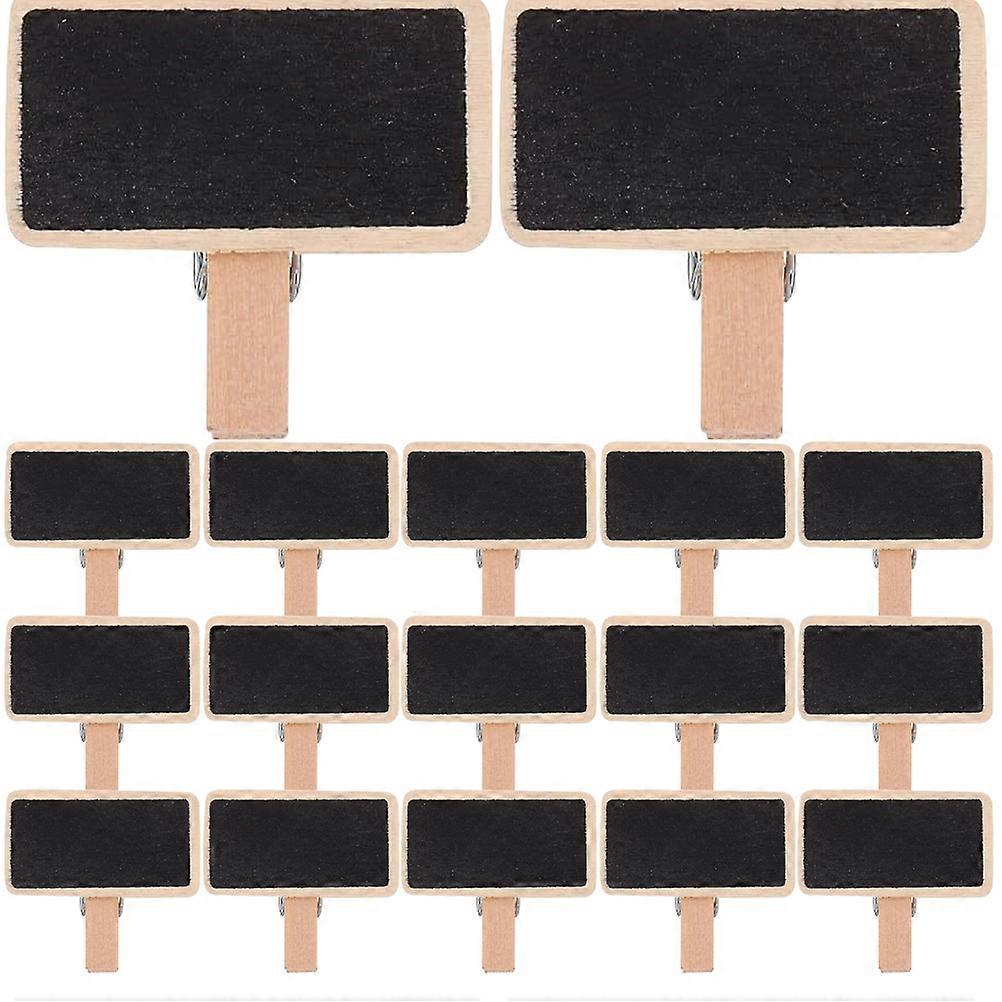 Mini Chalkboard Sign Clip Chalkboards for Food Message Writing Rectangular Black 50Pcs