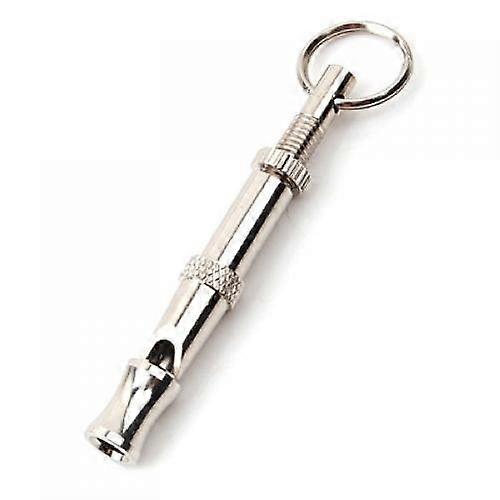 Ultrasonic Dog Whistle Silver Adjustable Pitch with Key Ring Loop