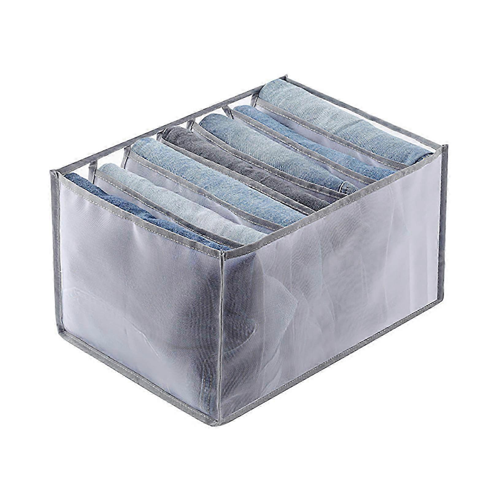 Jeans Organizer Storage Drawer Pants Foldable Mesh Wardrobe, Large Capacity