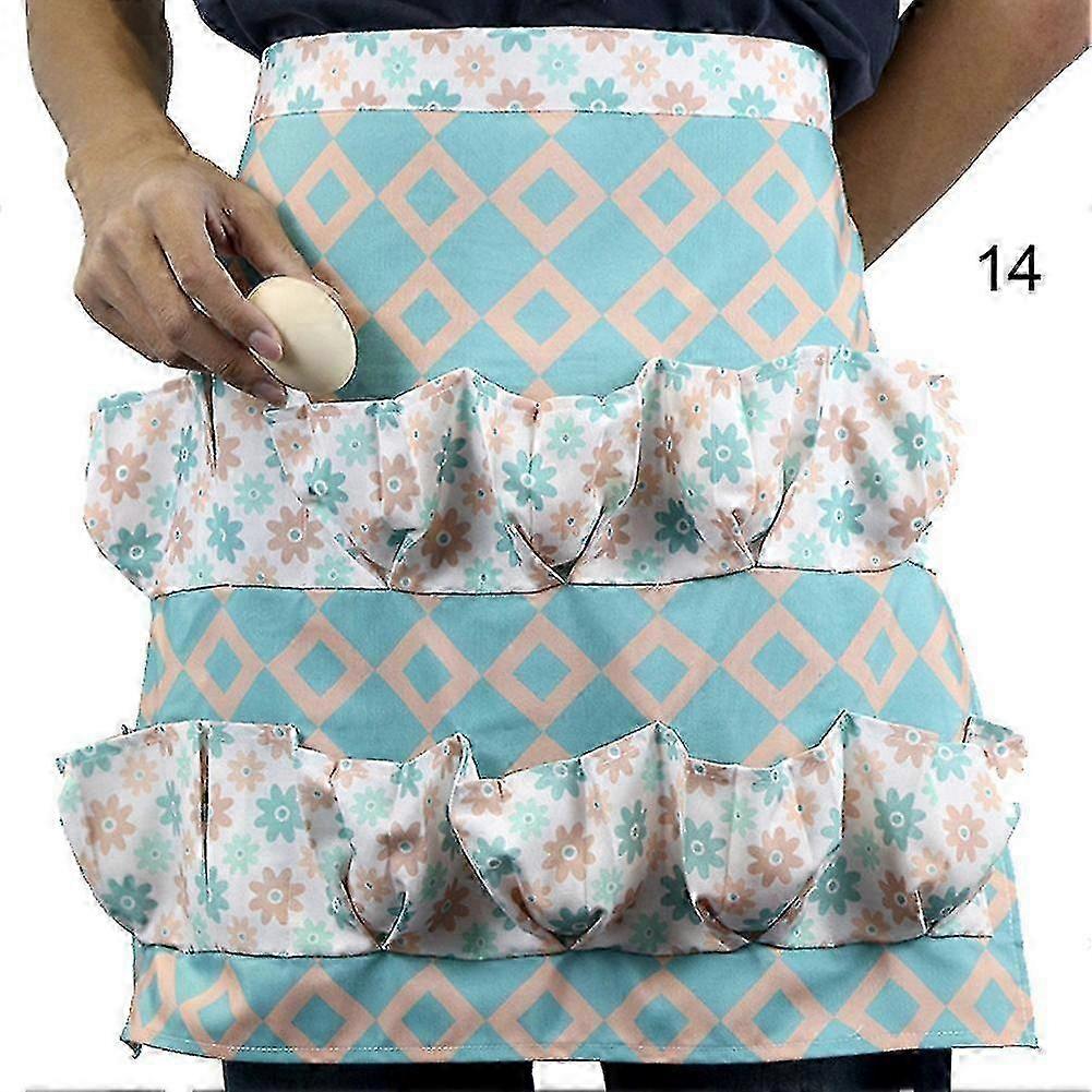 Farm Hen Print Two-row Chicken Egg Collecting Gathering Apron with Pocket