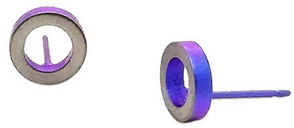 Ti2 Titanium Ringo Stud Earrings - Purple
