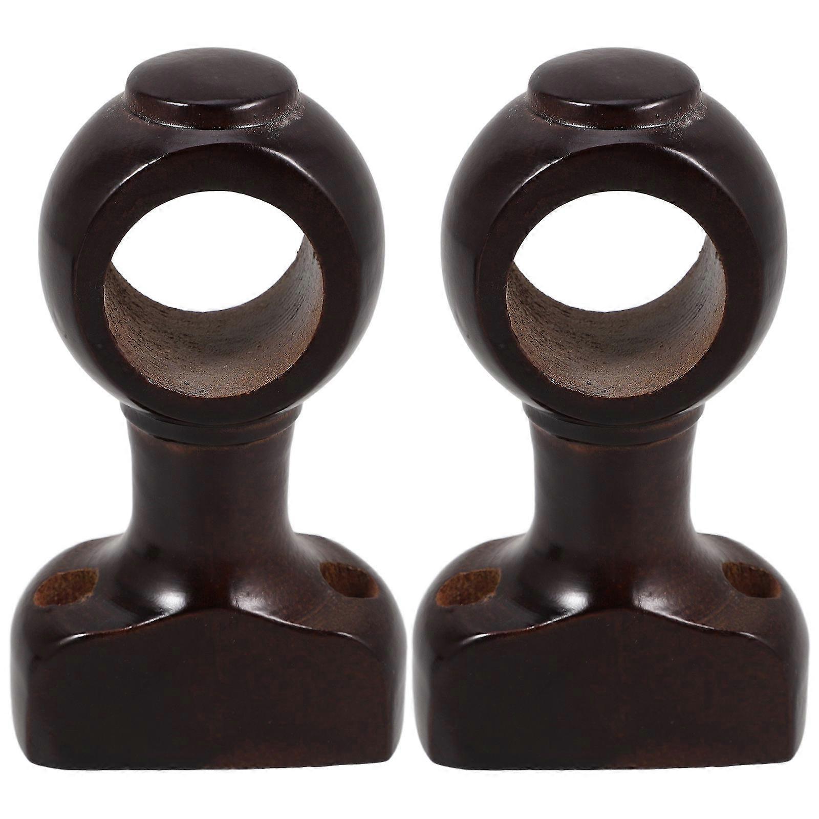 Curtain Pole Brackets Wood Curtain Rod Mount for Homeowners Heavy Duty 2Pcs Wall Mounted Prevent Sagging