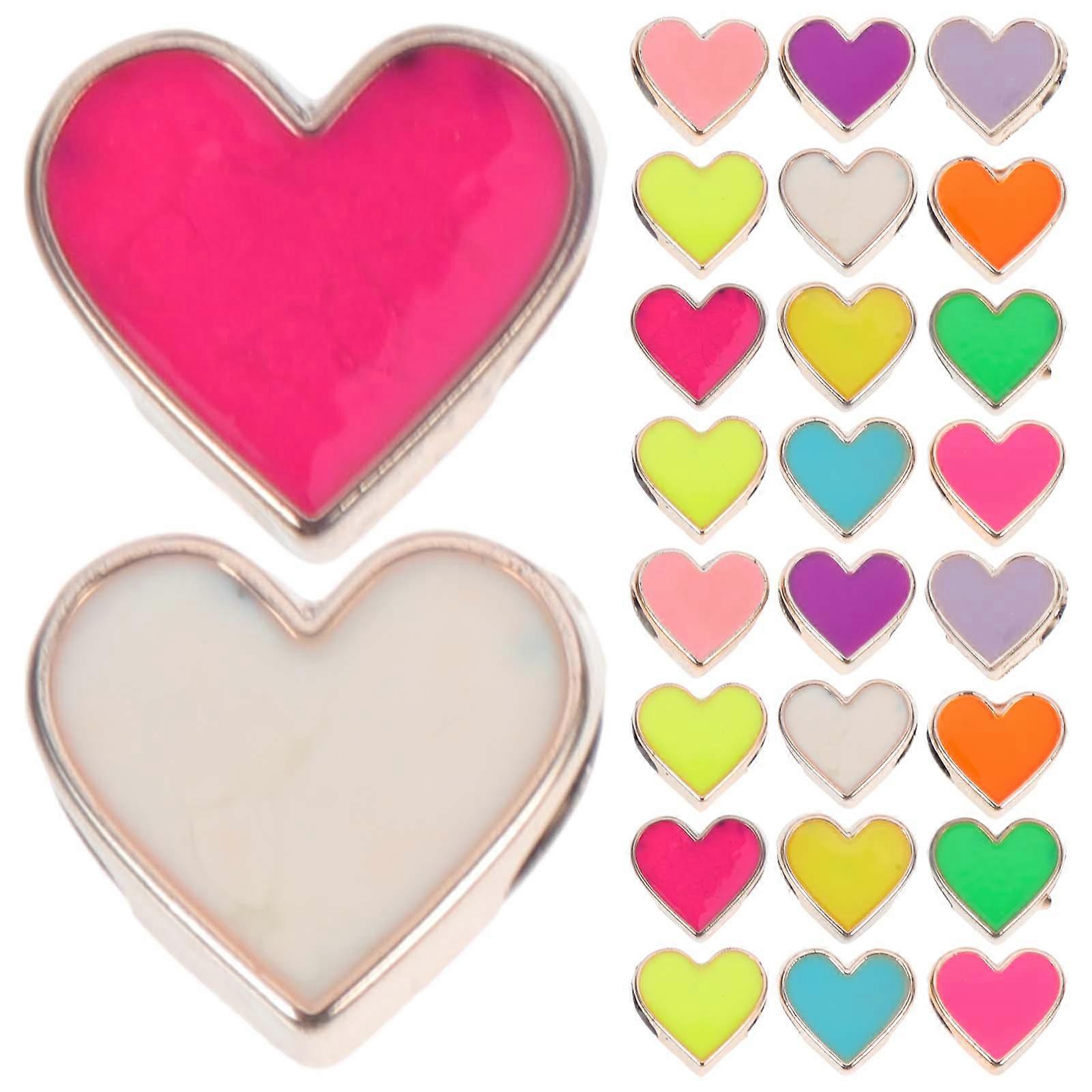 Heart Loose Beads Mix for DIY Jewelry Making – CCB Double Sided Oil Drip Spacer Beads for Bracelets, Necklaces & Earrings (50pcs)