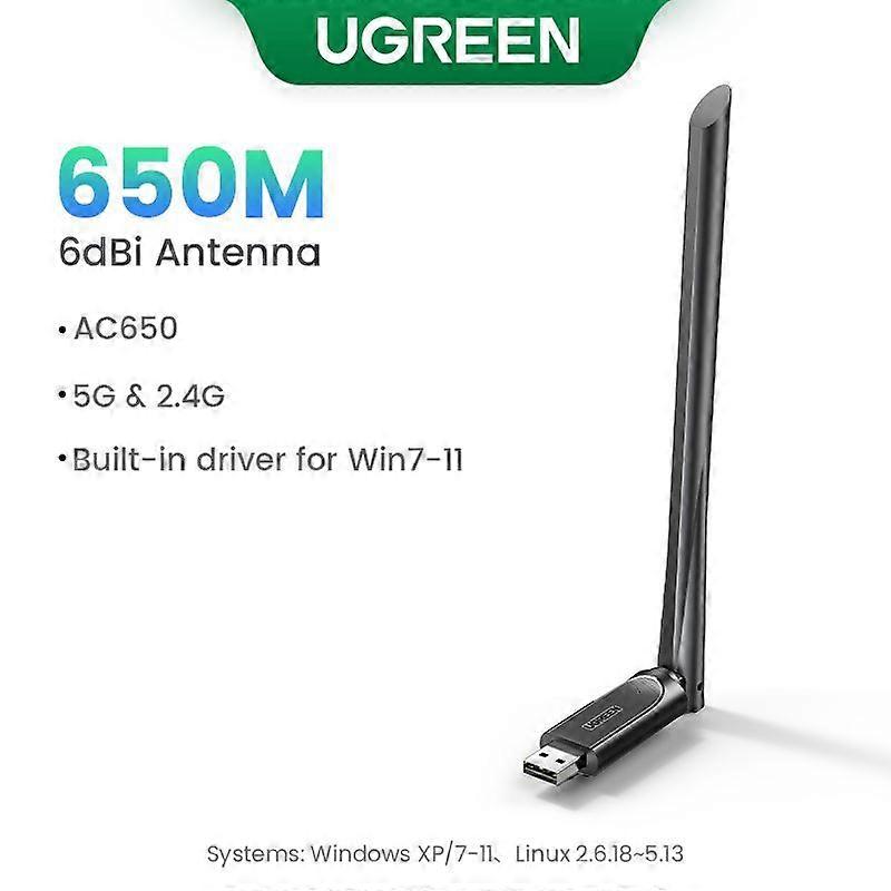 UGREEN AX1800 WiFi-Adapter WiFi6 USB3.0 5G & 2.4G Dualband-USB-WiFi für PC Windows 11 10 Wifi-Antenne