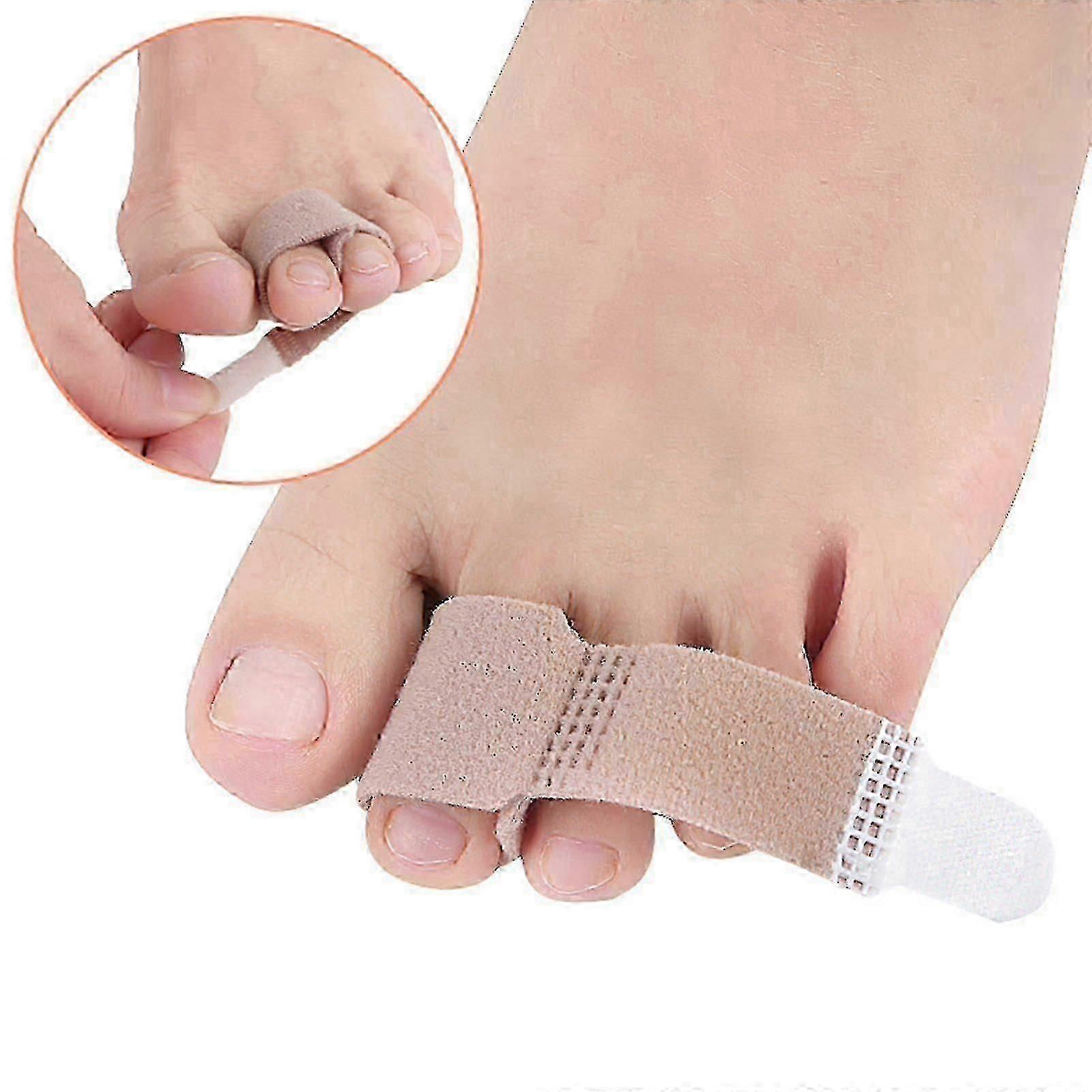 4pcs Reusable Fabric Buddy Wraps for Broken Toes, Hammertoe StraightenerWashable and Reusable Toe Wraps For Injured Toes