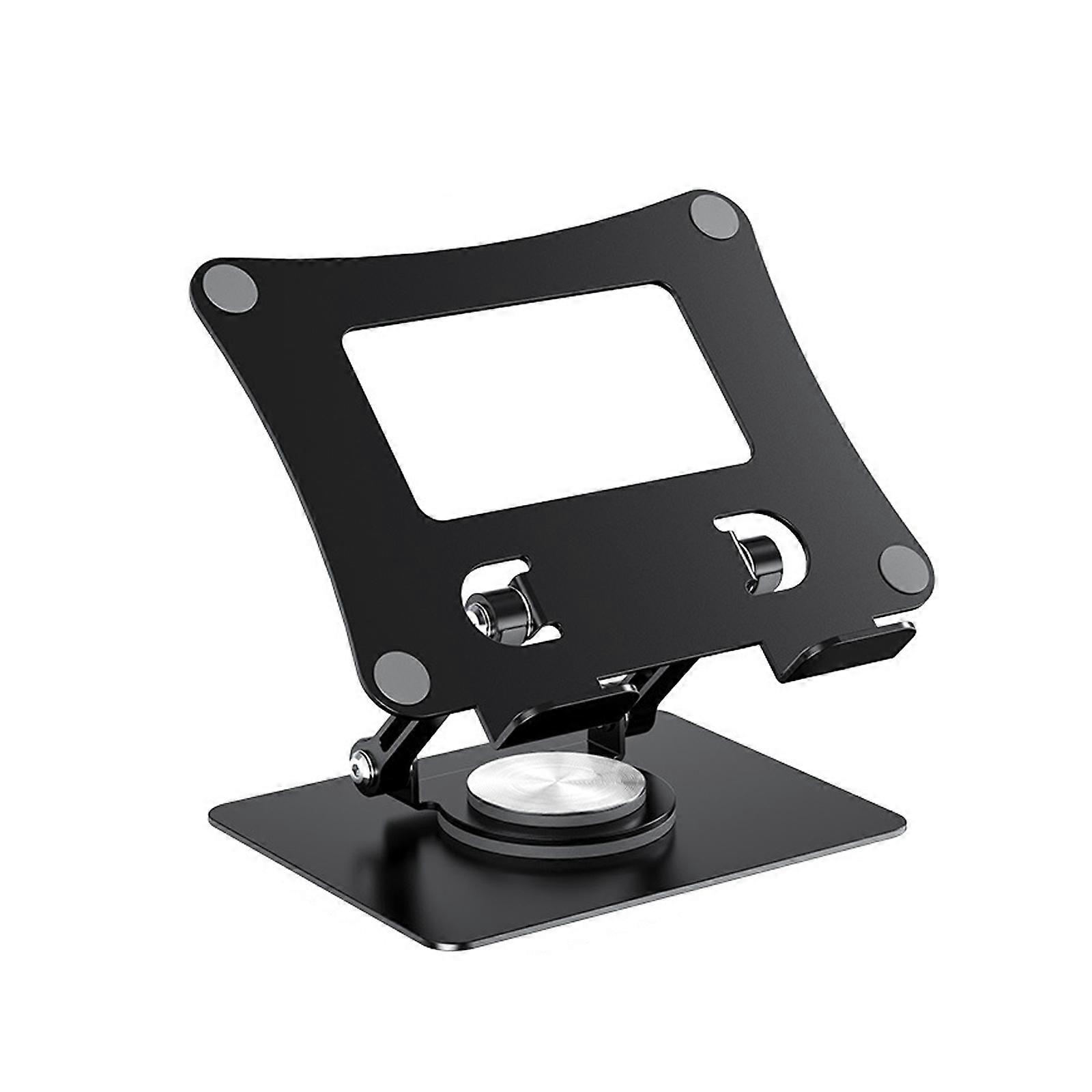 Foldable Tablet Bracket Stand Portable Laptop Bracket Heat Dissipation 360 Degree Rotatable Adjustable Stand for Laptop  Black