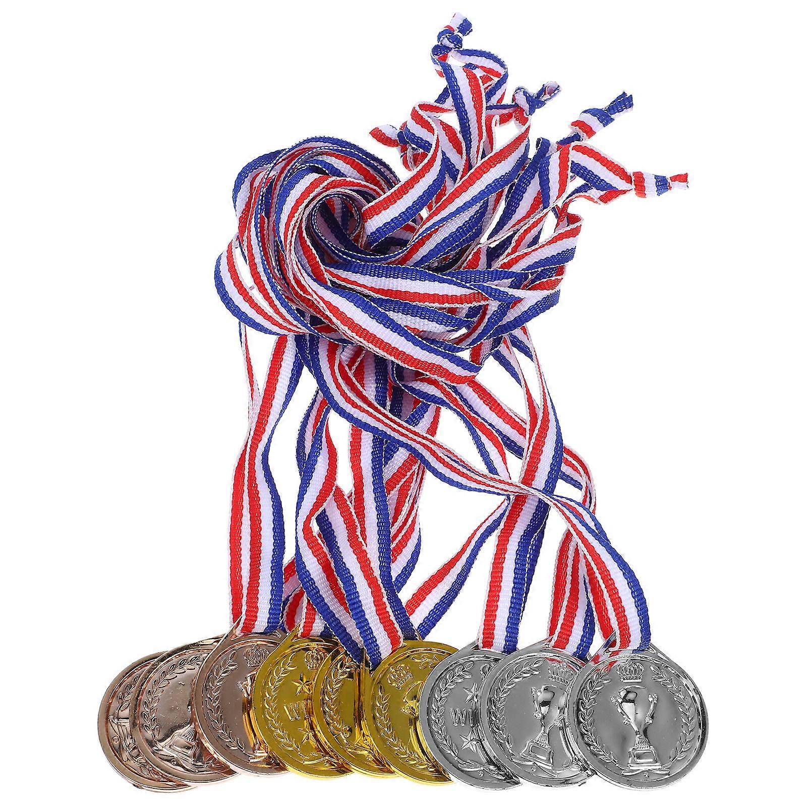 Hanging Medal for Special Occasions Silver Round 9Pcs