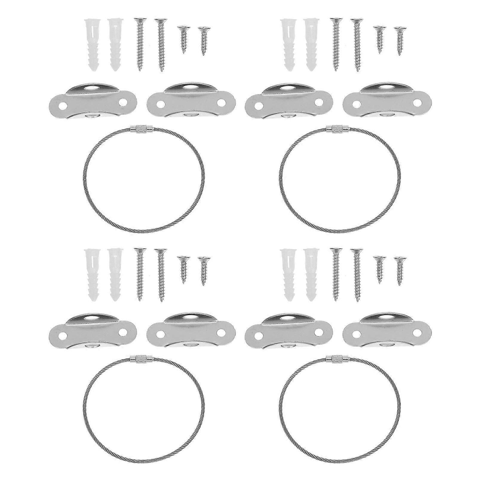 Metal Silver Anti-tip Furniture Straps for Household Use with Strong Bearing Weight 4 Sets
