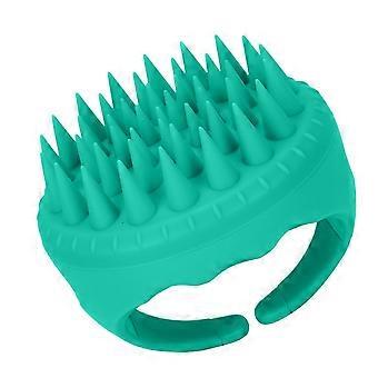 Brosse à shampoing professionnel ergonomique exfoliant en silicone masseur de cuir chevelu épurateur pour hommes femmes vertYMMR)