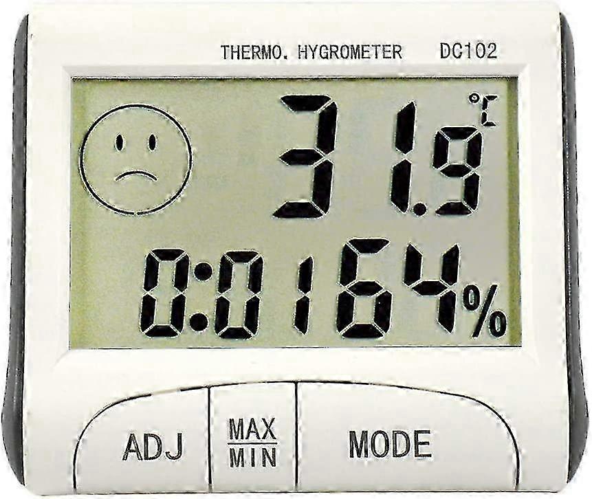 Digital Hygrometer Thermometer with LCD Display - Indoor Temperature Humidity Clock