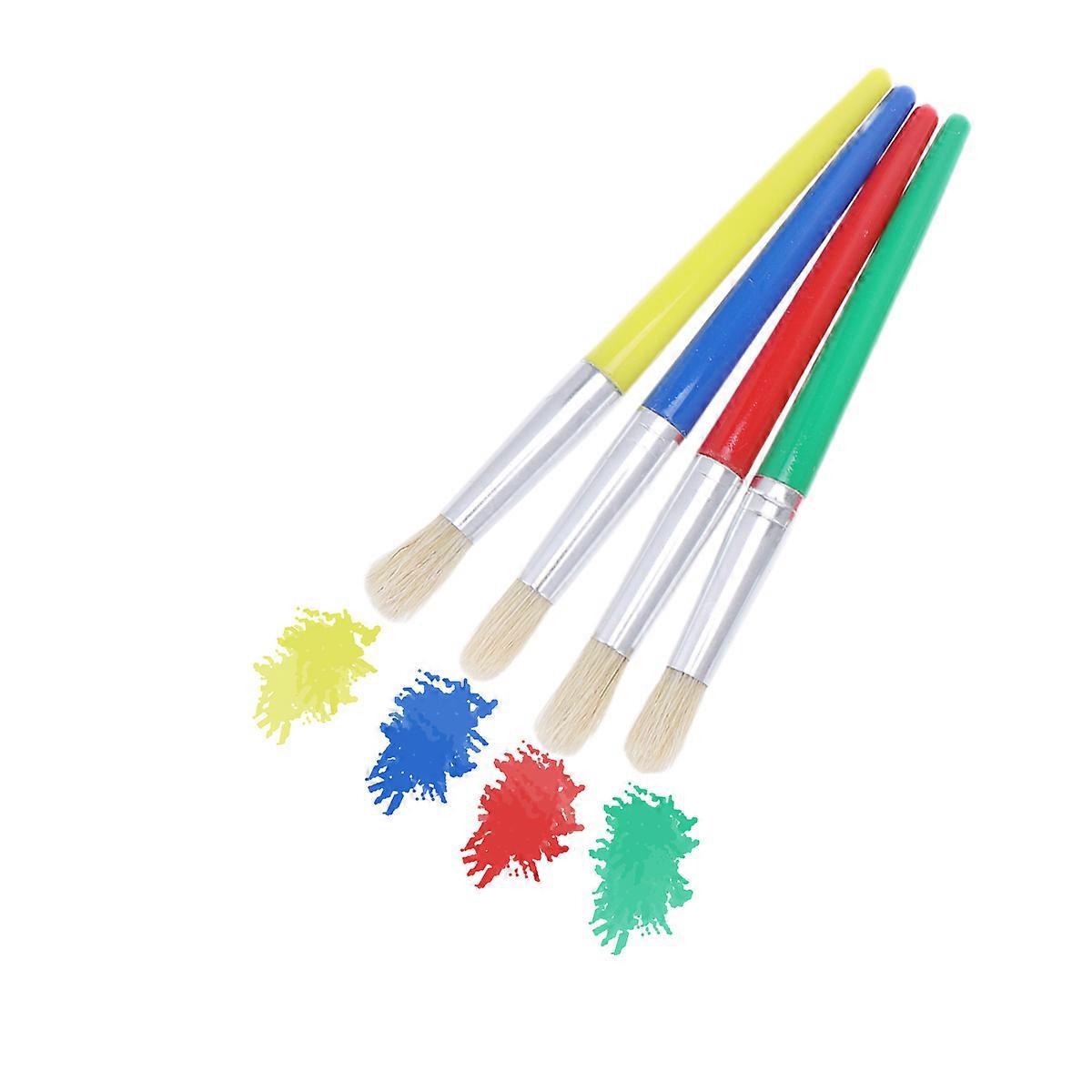 Painting Brushes For Childrens Diy 8Pcs Set Assorted Color Flat Head Round Head