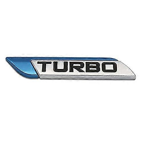 3D Metal Turbo Turbocharged Car Sticker Emblem Badge Sticker Car Styling DIY Decoration Accessories (Blue)