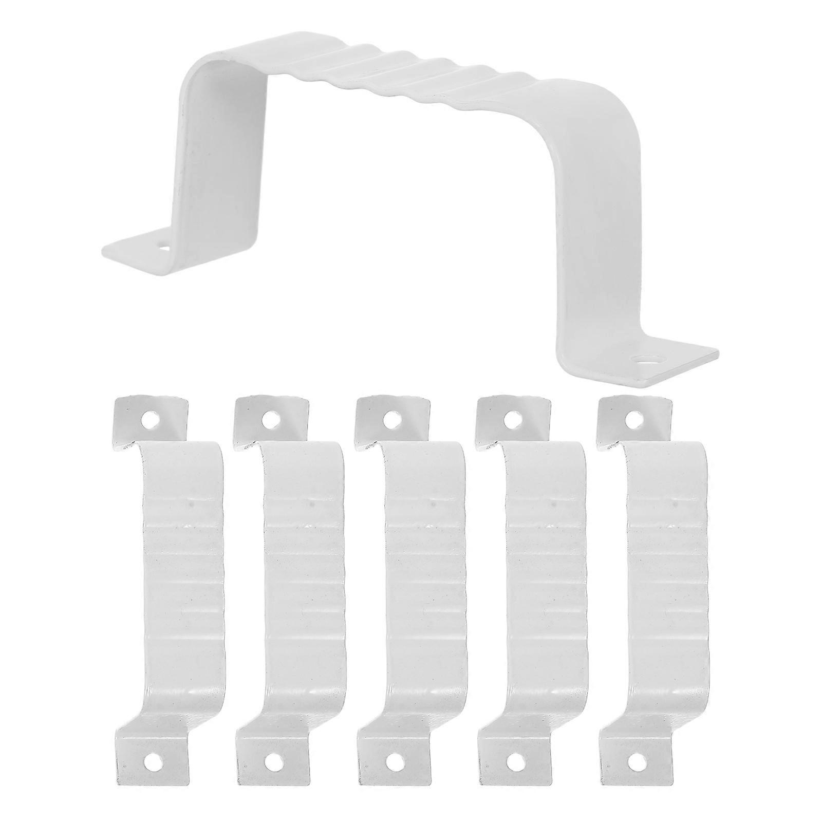 6pcs Square Gutter Clips, Metal Downspout Brackets for Rainwater Management, Weather Resistant Pipe Clamps for Home, Garden & Industrial Use