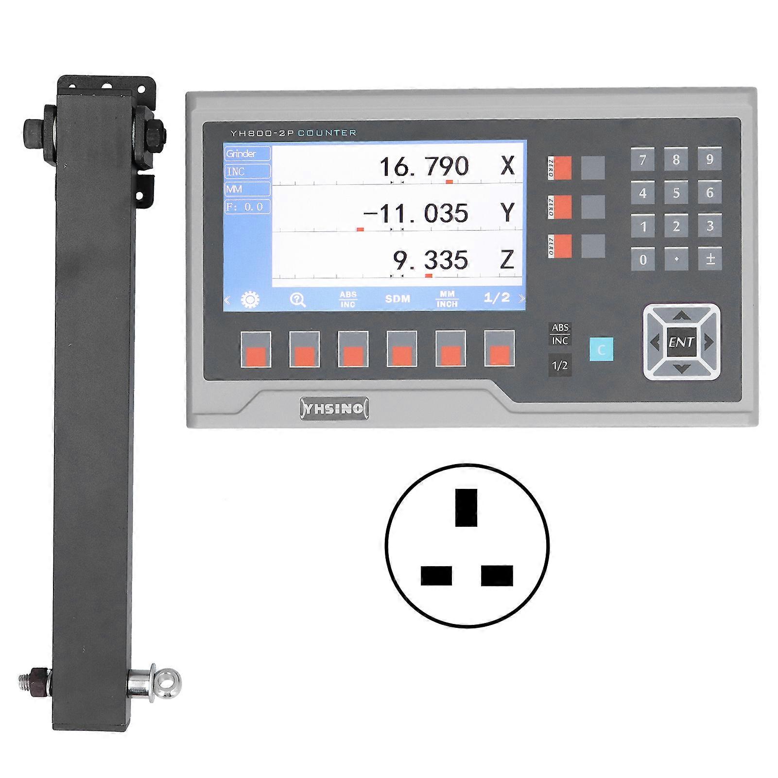 Grade magnética do codificador de escala linear de leitura digital LCD para tornos fresadora AC 80-260VUK Plug 3 eixos