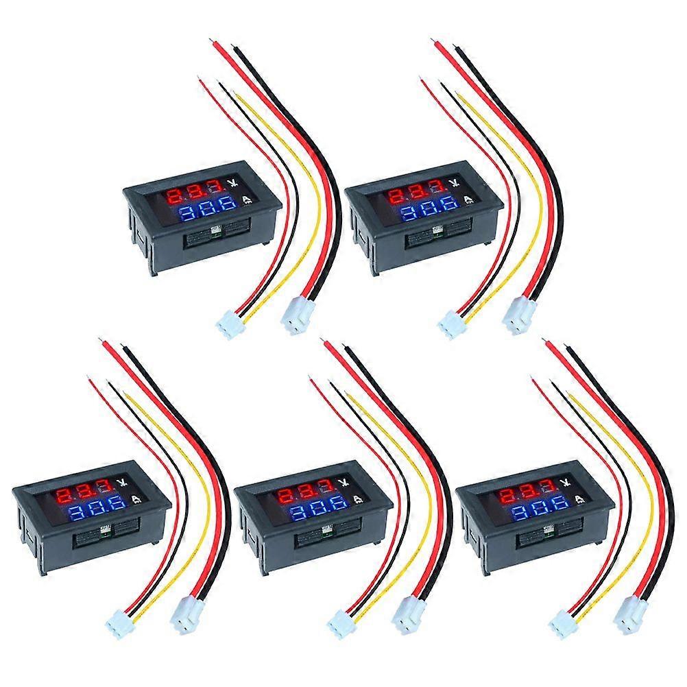 5pcs 10A Voltmeter Ammeter Voltage Current Tester Monitor Panel Gauge for Car