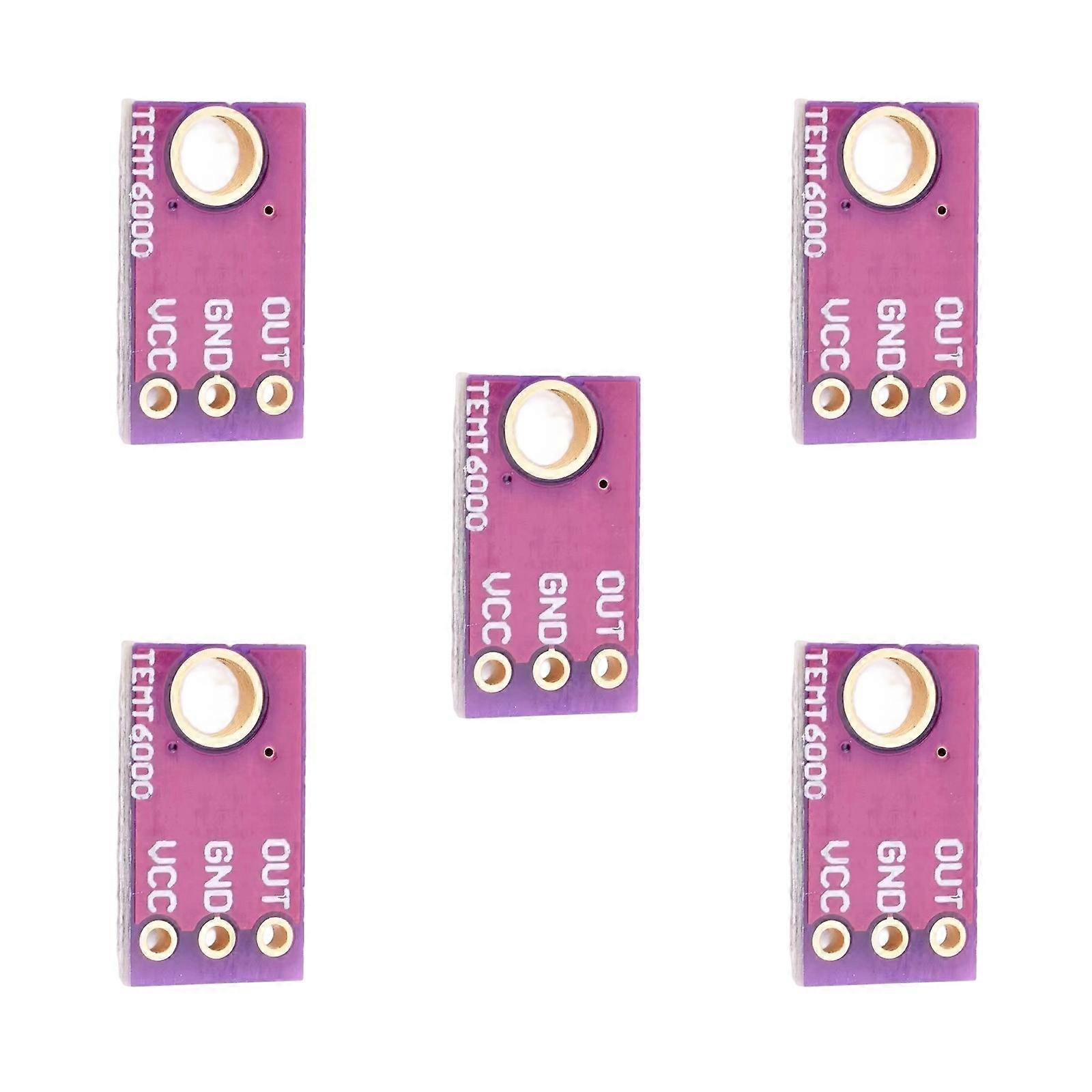 5pcs Precise TEMT6000 Ambient Light Detecting Module Low Current Consumption Seamlessly Integration Multicolor