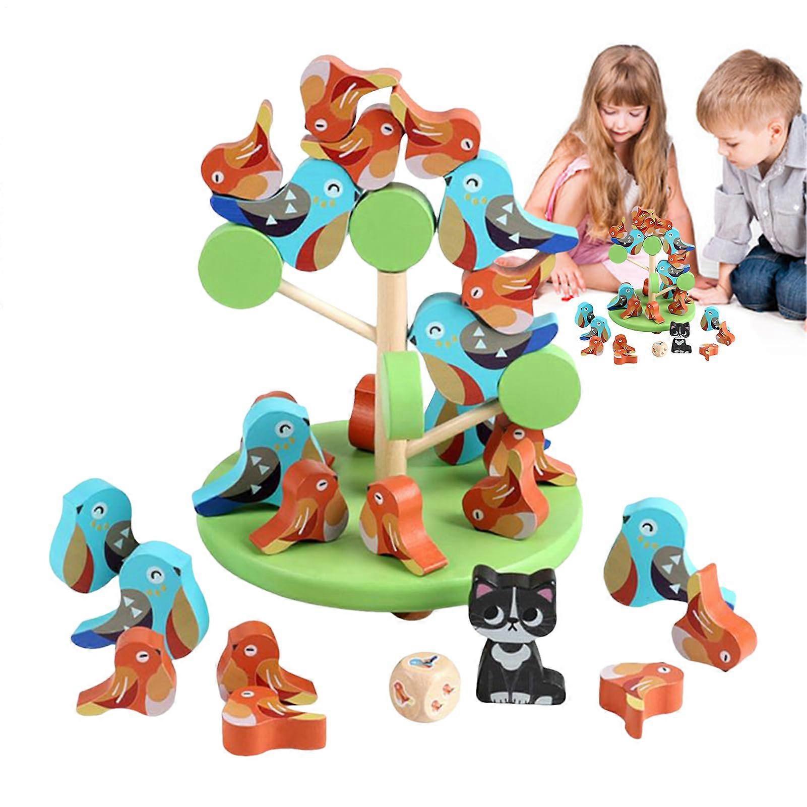 Wooden Bird Blocks Toy  Fun Interactive Learning Game for Fine Motor Skills
