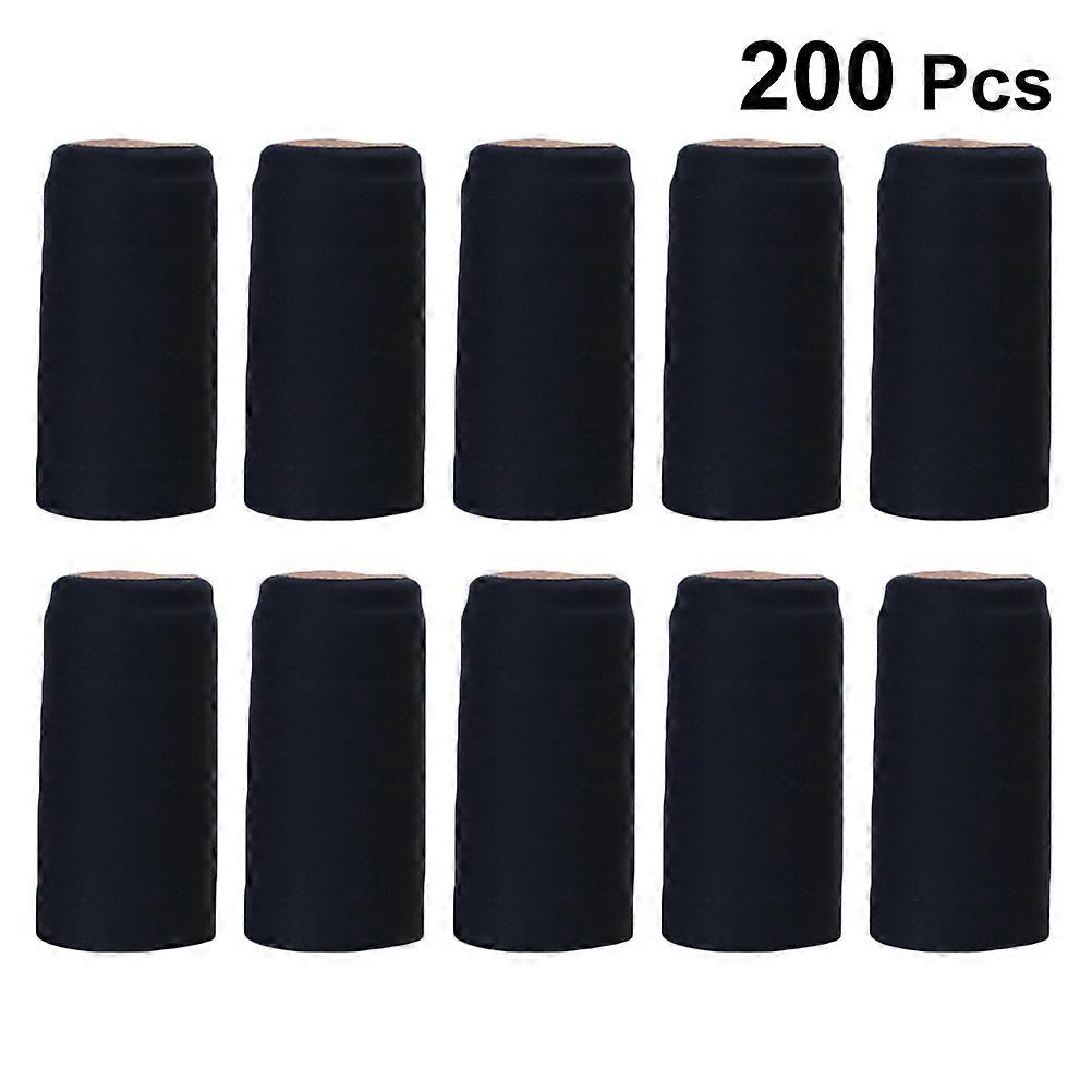 Heat Shrink Capsules with Tab for Creating Professional Look PVC Black 200pcs
