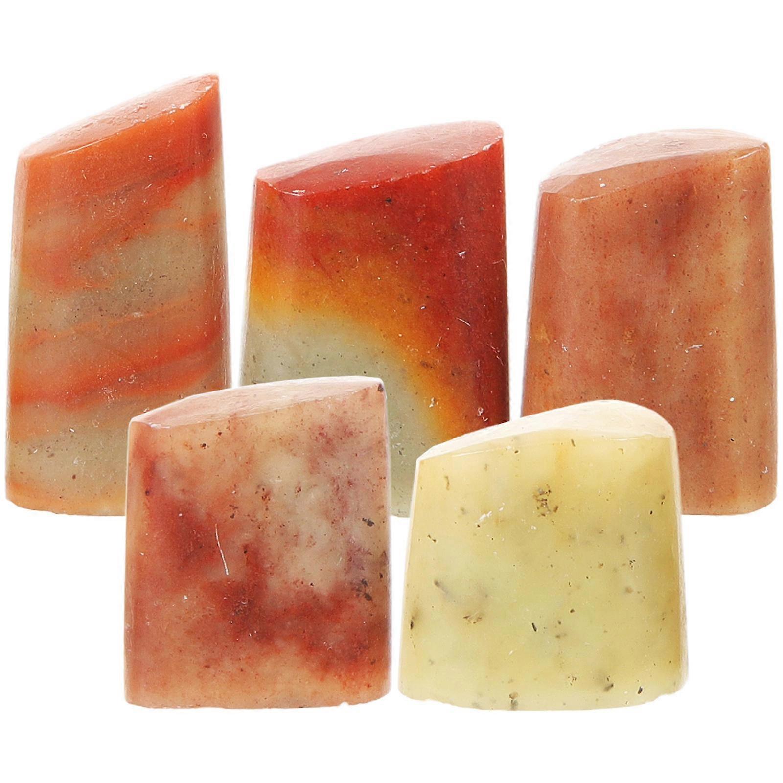 5pcs Chinese Seal Stone Chop Seal Calligraphy Stone Chinese Seal Tool Material (Random Style)