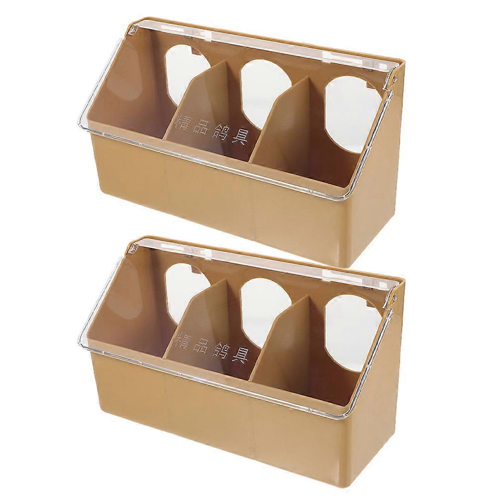 2pcs Bird Feeder Cage Container for Pigeon Parrot Food Water Bowl Feeding Tool