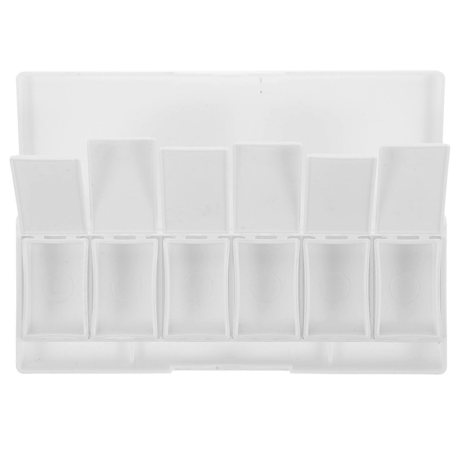 Hemoton Plastic Watercolor Paint Palette 6 Grids DIY Art Drawing Empty Case for Watercolor Oils Eyeshadow Makeup