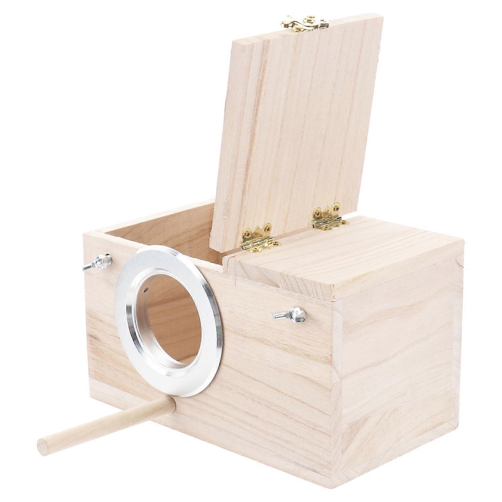 Small Wooden Wild Bird Nest Box Feeding Feeder 2pcs