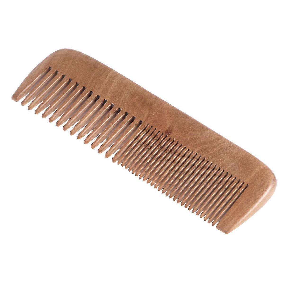 1PC Natural Peach Wood Pocket Comb with Anti static and Massage Function Wide and Thin Serration