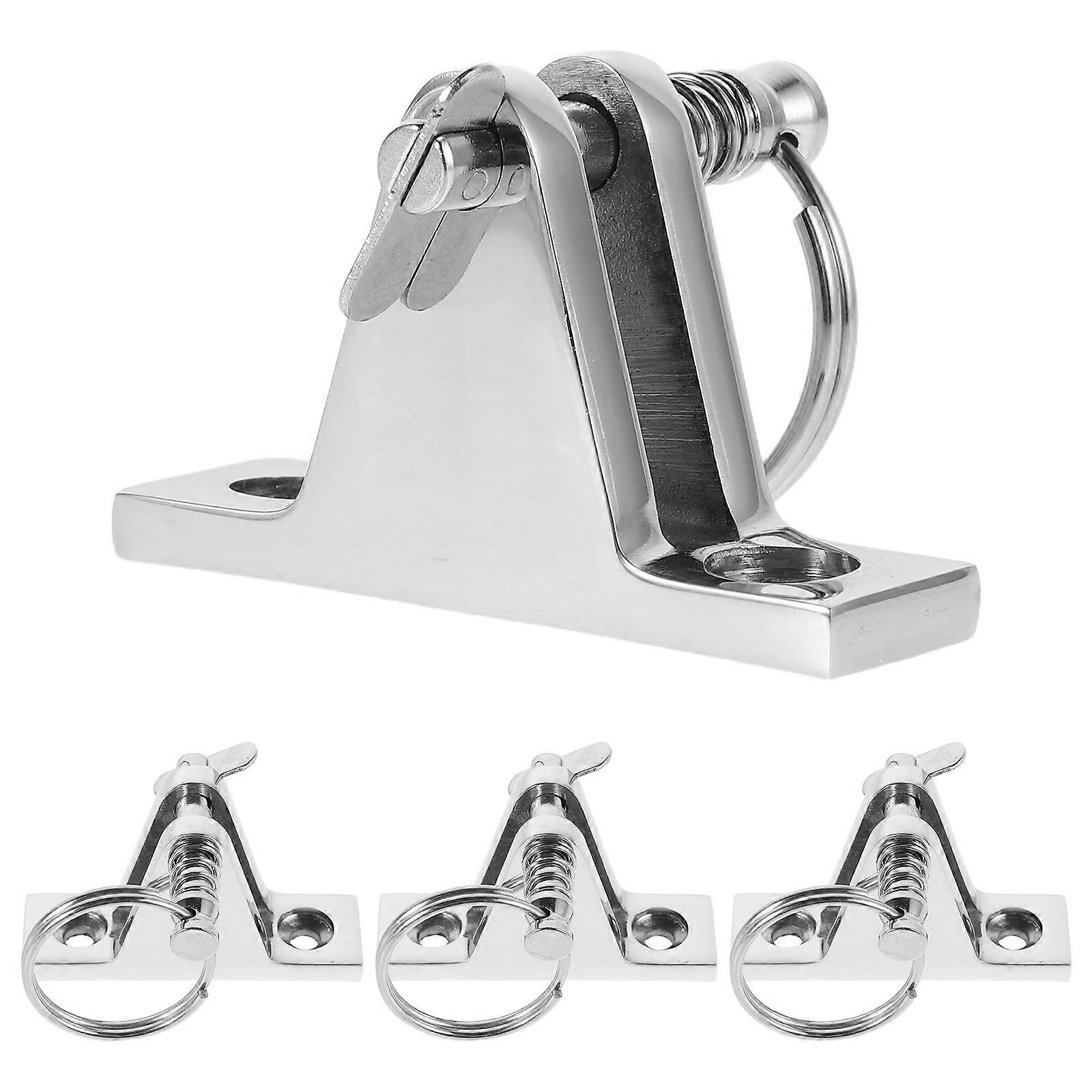 4pcs Stainless Steel Bimini Hinge with Ring Tongue Pin – Durable for Boat, Yacht & Sunshade Applications – Easy Installation, Versatile Design