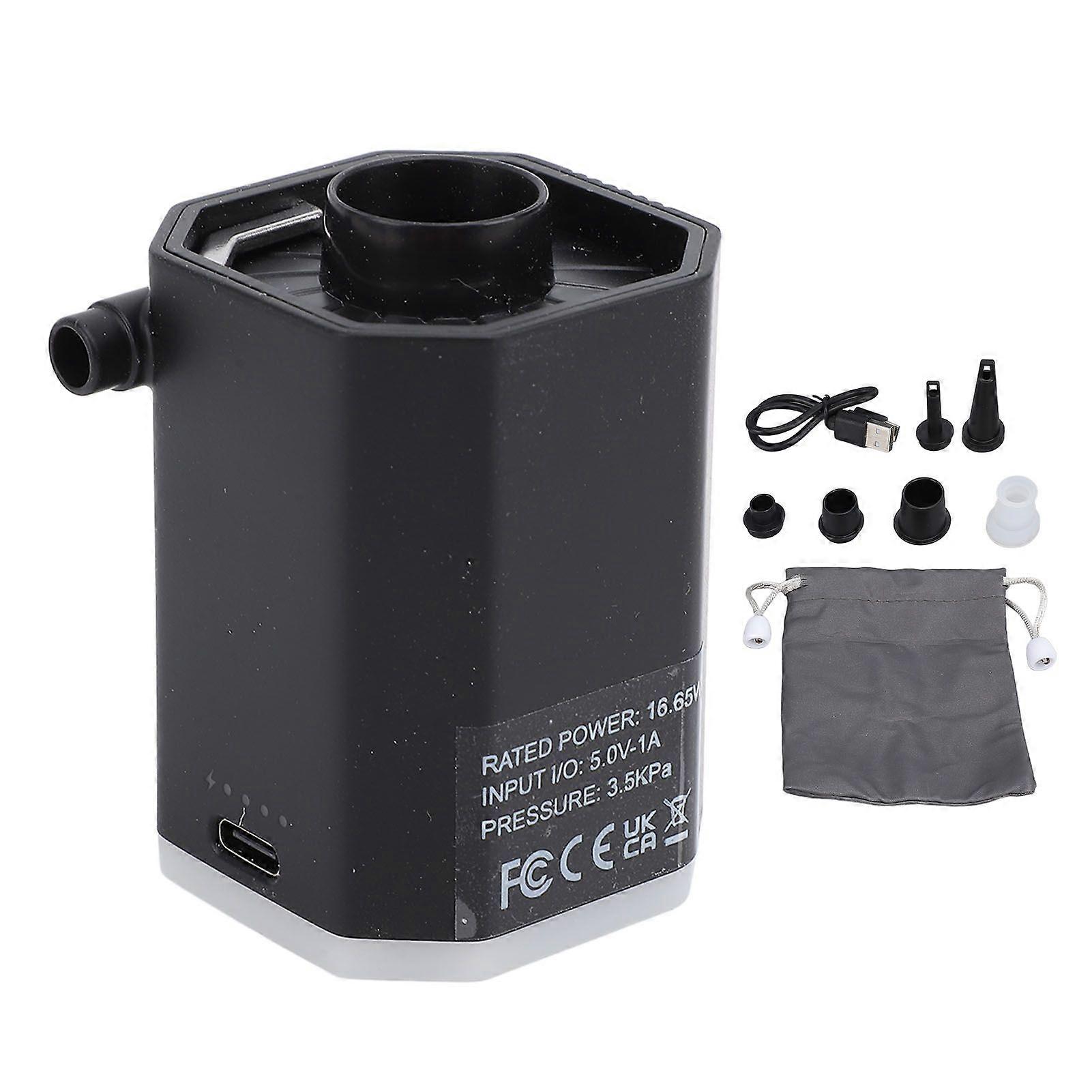 Mini Air Pump Rechargeable Portable 3.5kPa Inflator Deflator Pumps with Camping Light for Pool Toys Camping Mat Inflatable Rafts