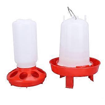 Large Capacity Plastic Automatic Chick Feeder & Waterer - Easy to Clean Poultry Supplies for Farm with Bright Red Design