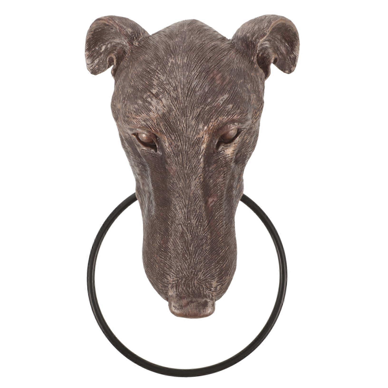 Antique Dog Head Door Knocker Made of Durable Resin Realistic Door Decoration for Homes and Villas Versatile Use as Door Handle and Decorative Element
