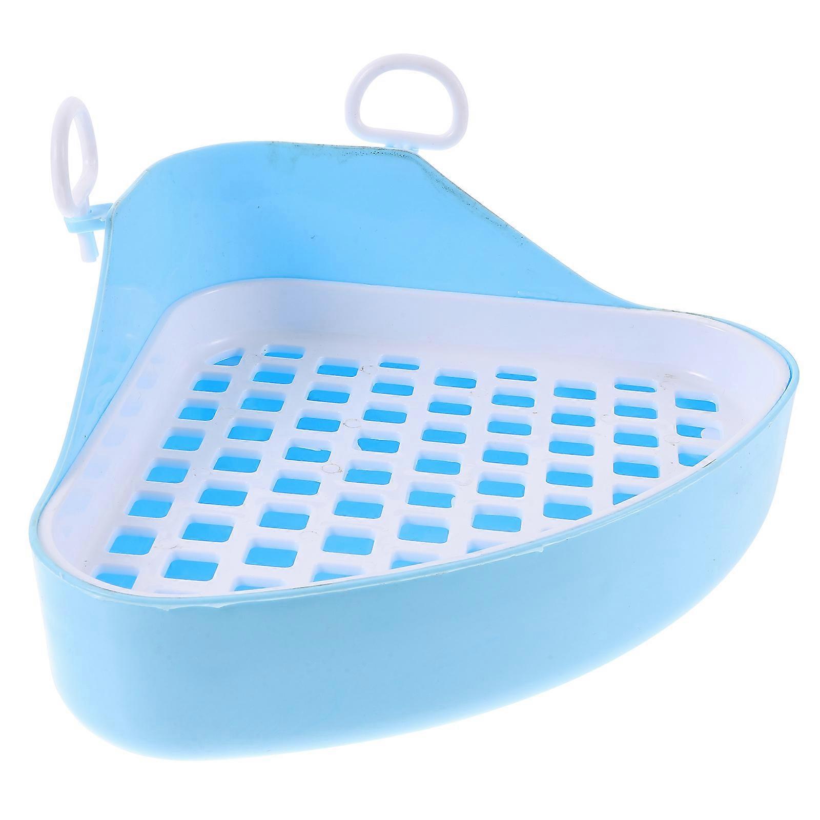 Space-Saving Corner Litter Box for Small Pets Sky-Blue 1 Set
