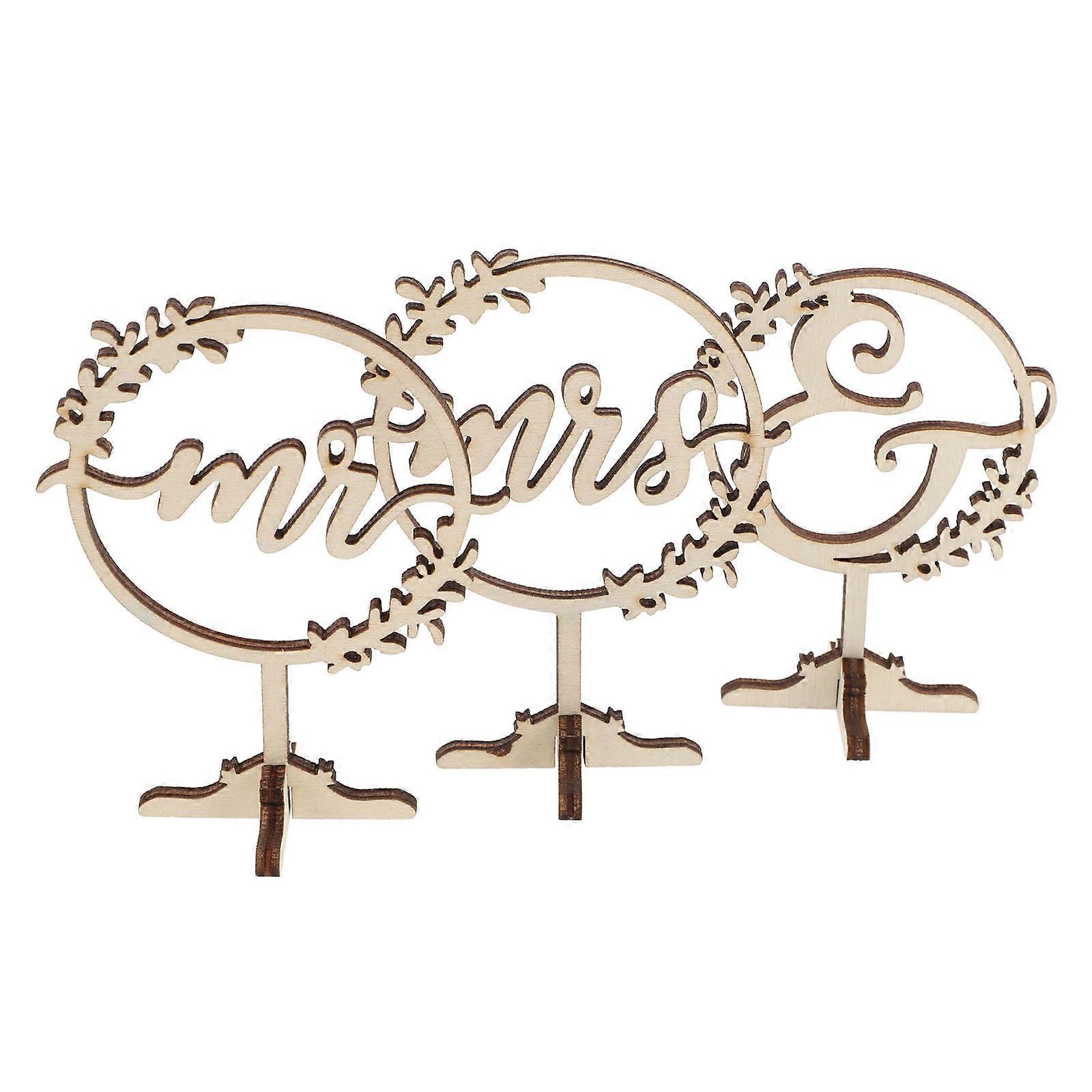 Wedding Sign Decorative Wood Centerpiece for Indoor and Outdoor Decoration Beige