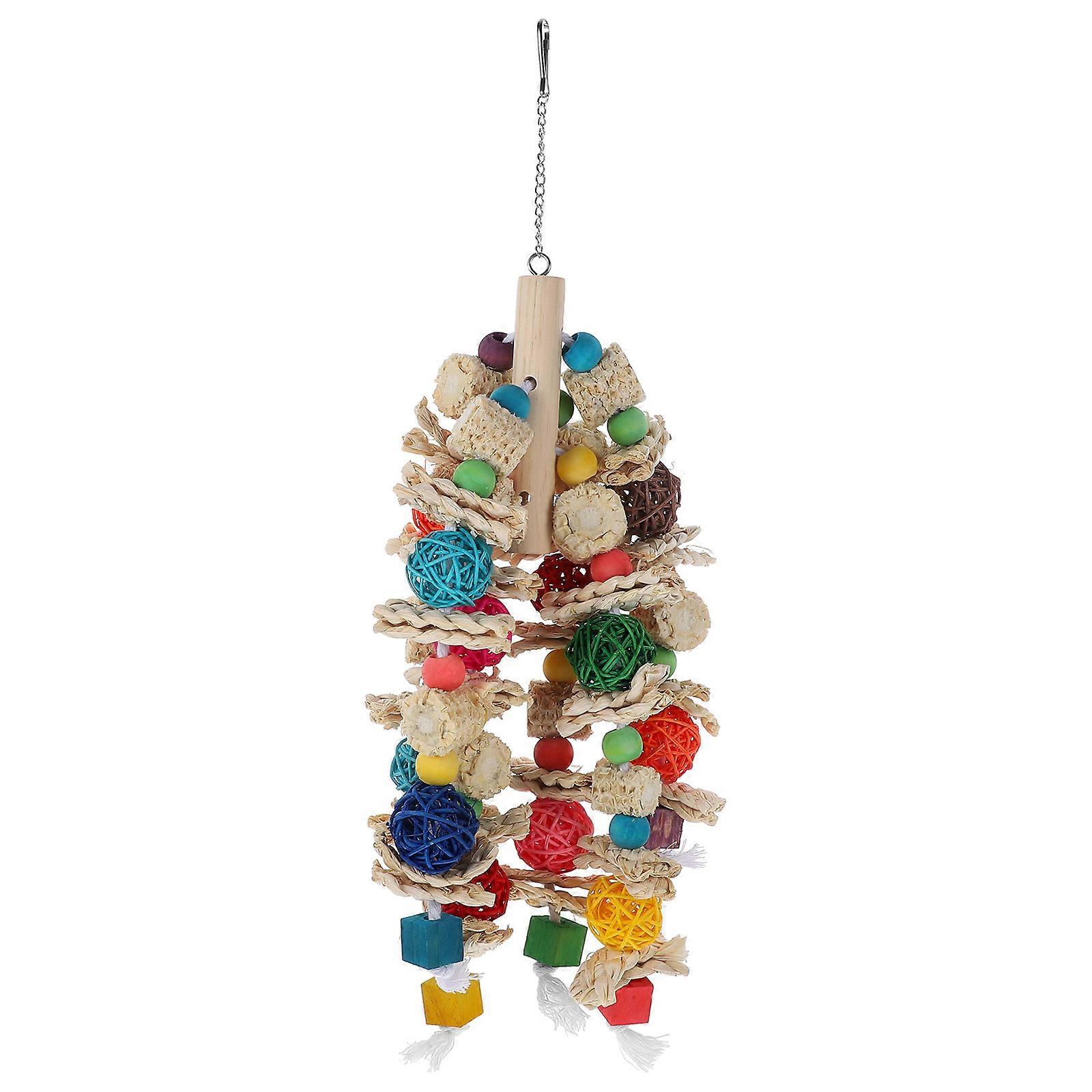 Durable Wood Bird Swing Toy for Parrots and Pet Birds
