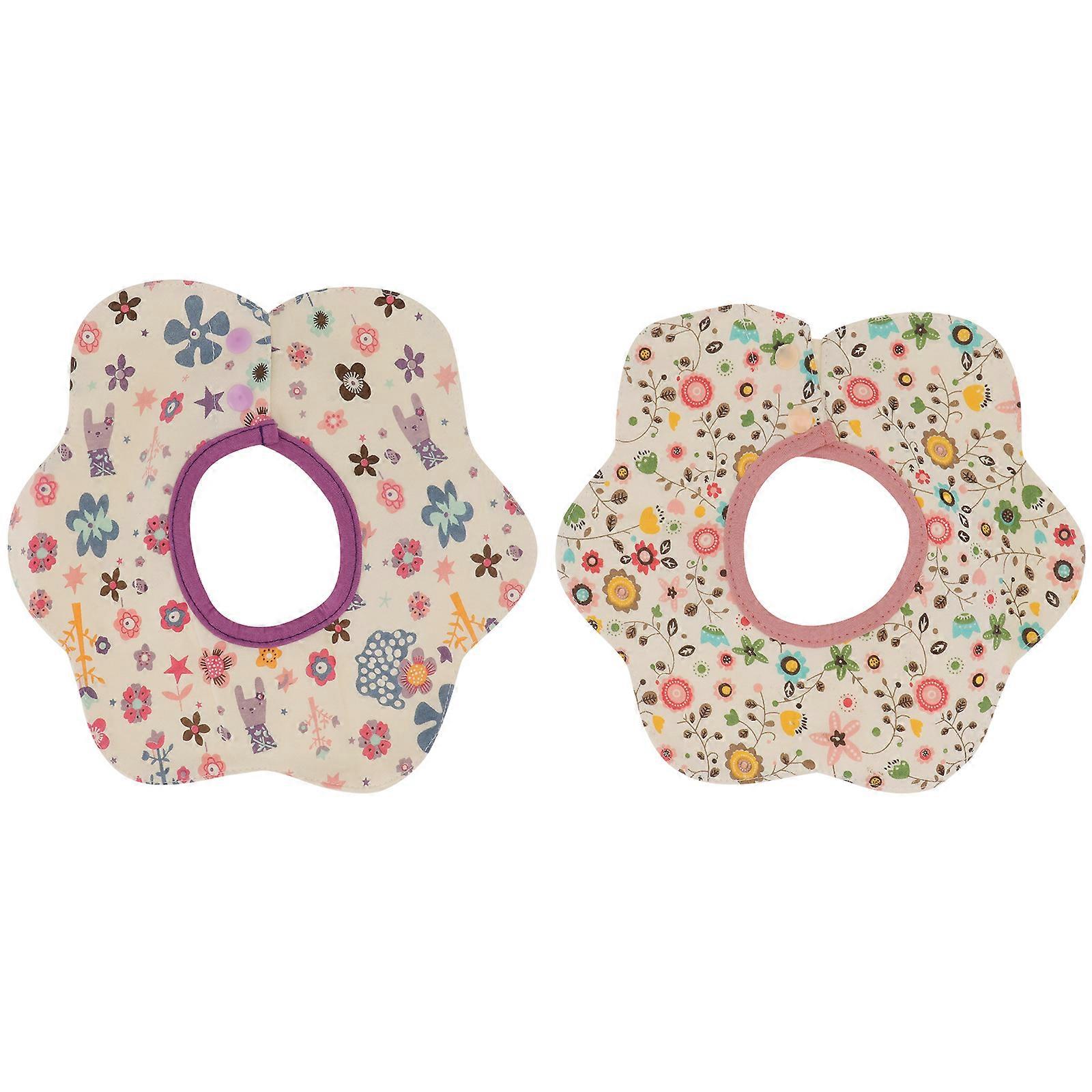 Cotton Multifunctional Bibs Flower Shape Saliva Towels Comfortable Feeding Aprons for Drooling Teething Adorable Design for Newborns Boys Girls