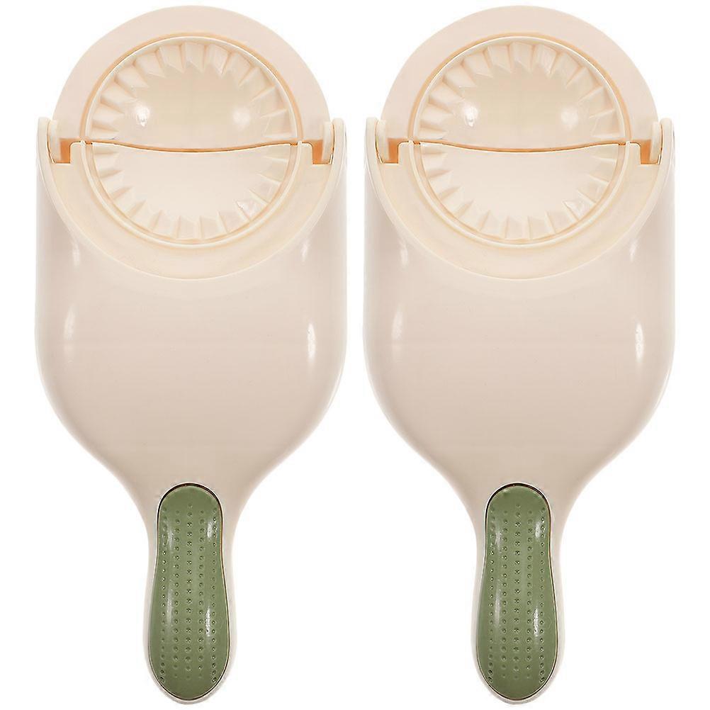 Compact Dumpling Wrapper Maker Portable Ergonomic Handle Noodle Restaurant Tool 27.00X11.50X7.00CM Beige Making Dumpling Wrapper 2Pcs