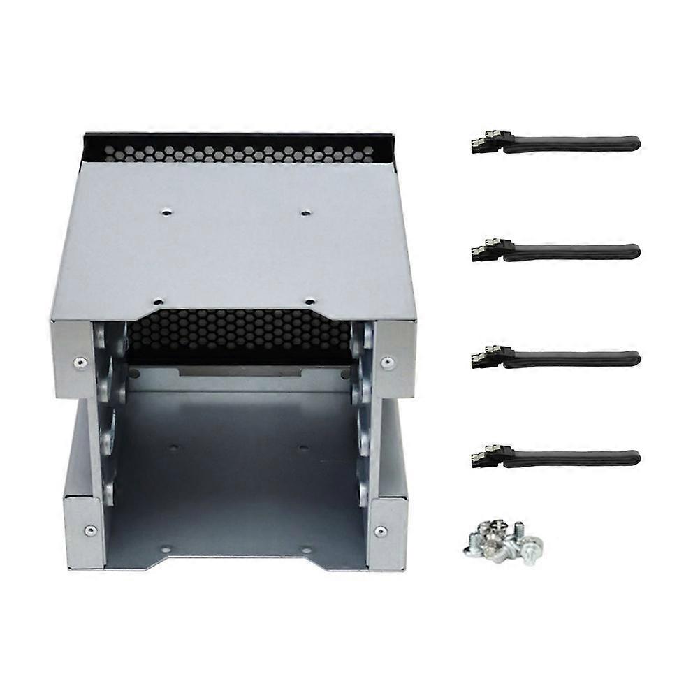 Hard Drive Mounting Bracket 4-Bay 3.5 Inch Hard Drive Case For Tech Enthusiasts 16.6X14.6X12.8CM Silver Color Hard Drive Expansion 1Pcs