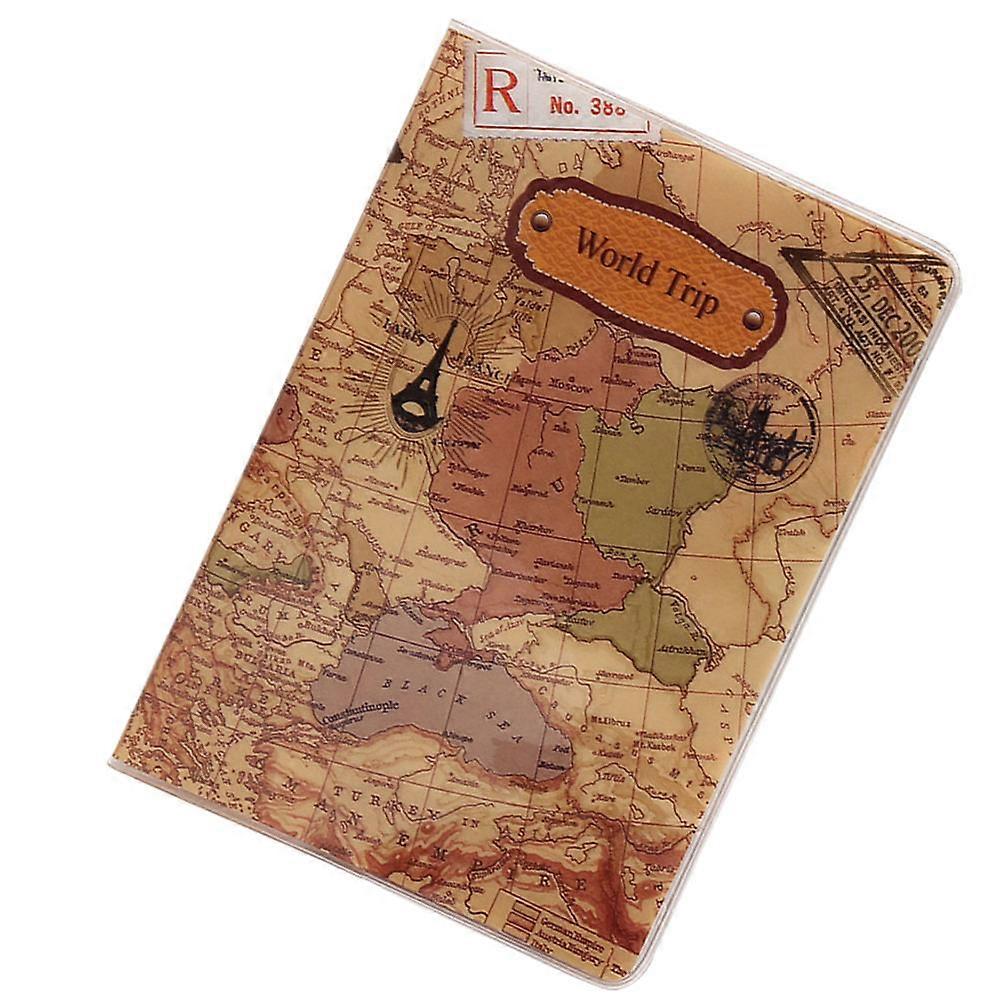World Map Passport Cover in Multi Color PVC Material Slim and Lightweight for Travel Documents 3.5x5.5 Inches