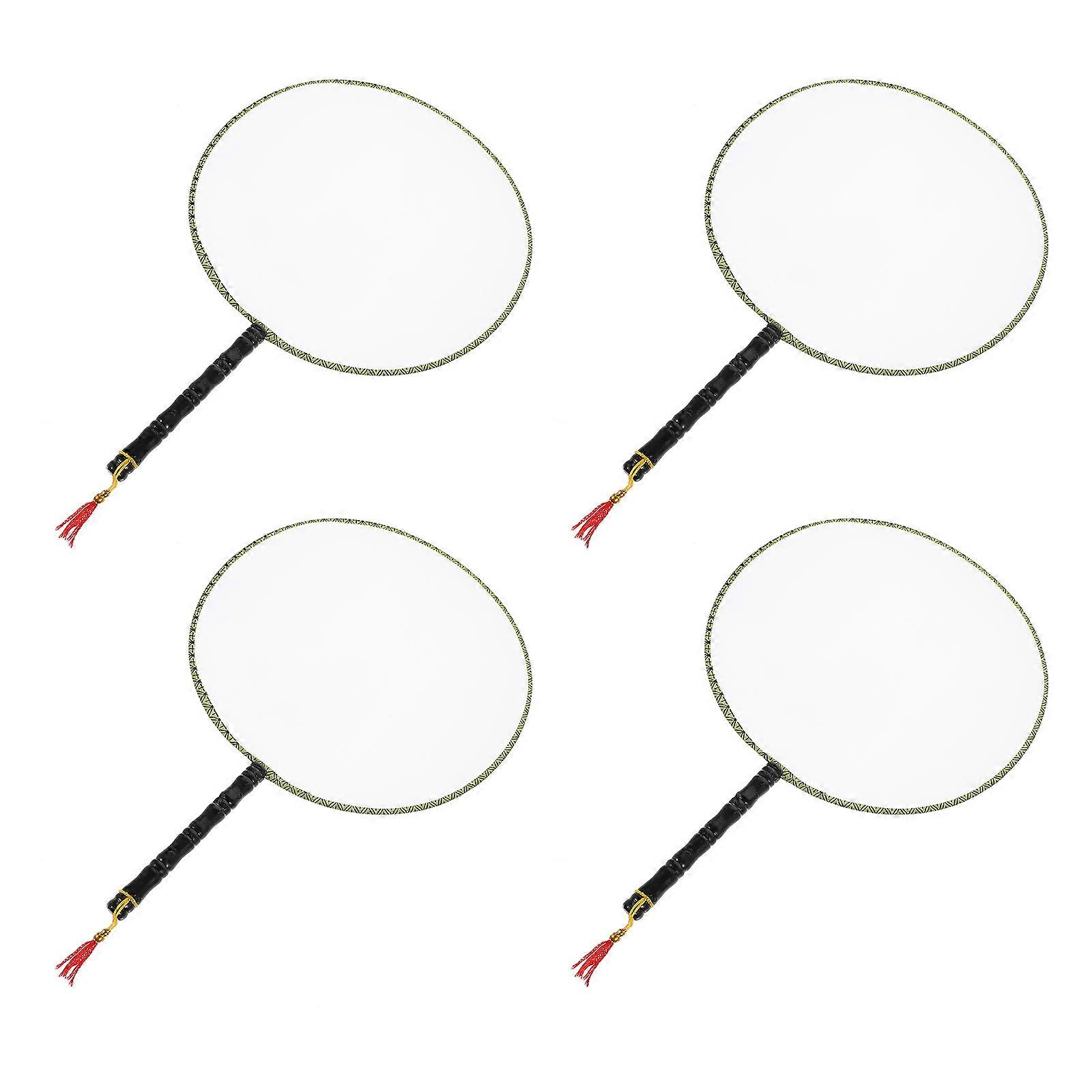 4pcs White Handheld Fans for DIY Blank Painting – Ideal for Art Crafts, School Projects, and Creative Activities for Kids