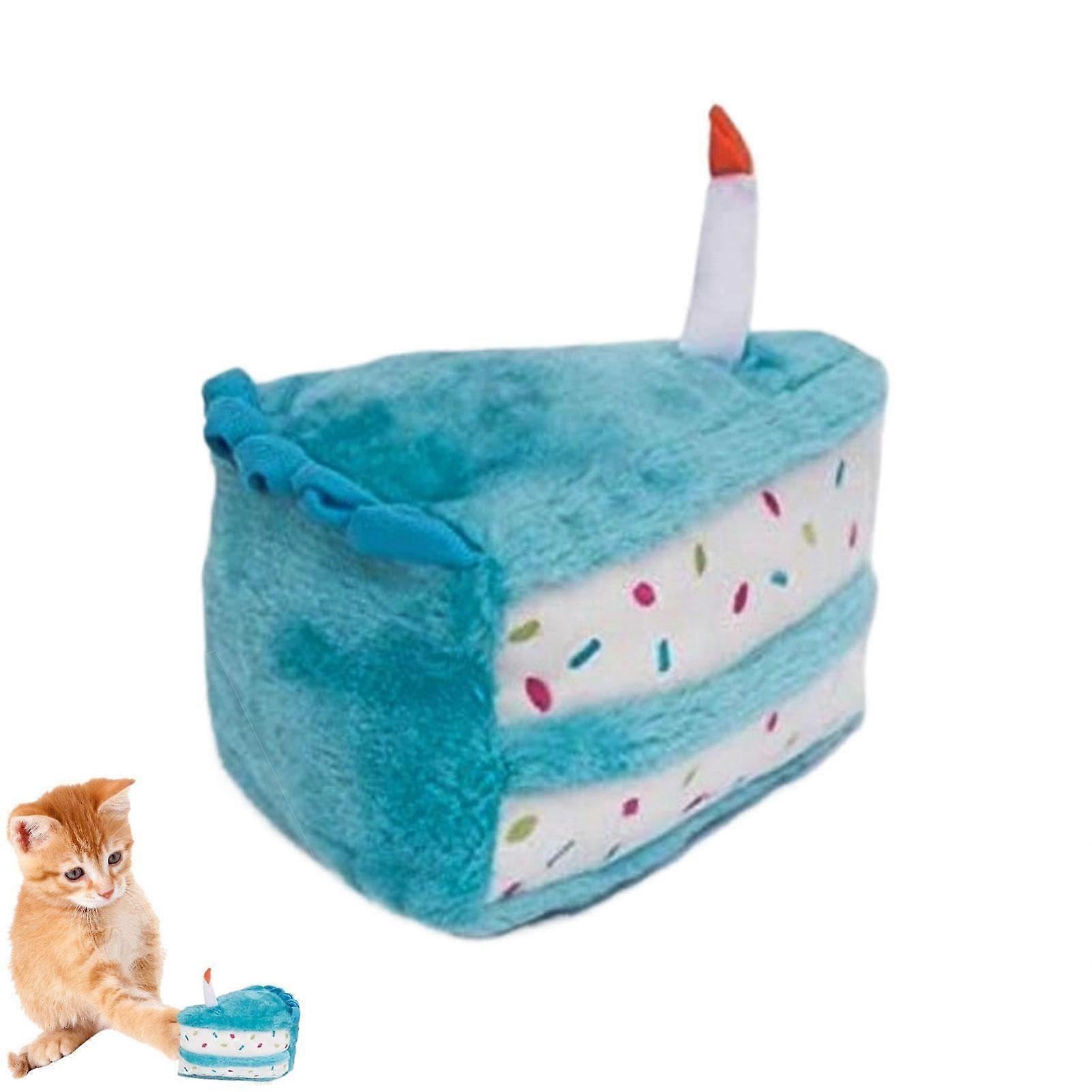 Squeaky Dog Toy Plush Birthday Cake Toy, 12 x 9 x 13 cm, For Small To Medium Dogs