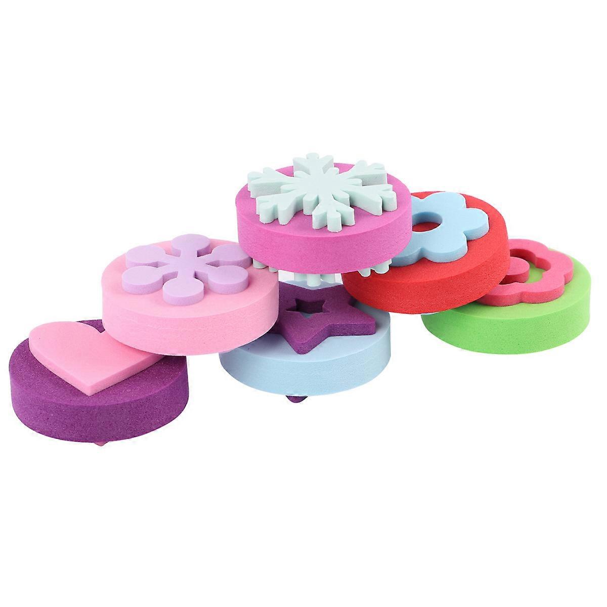 DIY Drawing 12Pcs In 2 Sets Kids Stamp Kit Assorted Color Round Painting Graffiti Stencil Tool