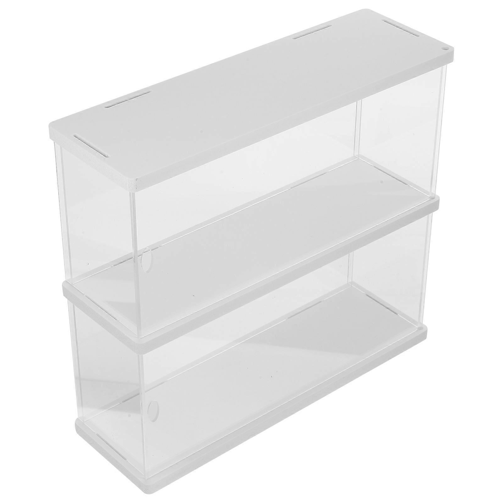 Acrylic Display Box for Action Figures with Dust Cover and Double Layer Design 7.8x5.5x5 Inches
